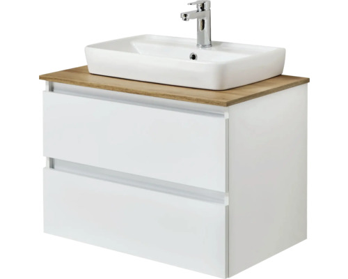 Meuble sous-vasque pelipal Balu 53x75 cm blanc brillant sans plaque ni lavabo