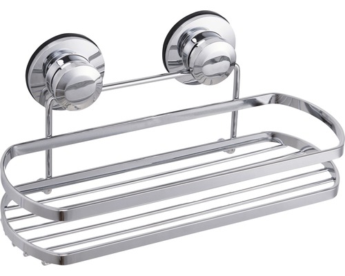 Étagère multi-usages form&style semi-circulaire à fixer par ventouses chromée Étagère de douche avec ventouses pour accessoires de salle de bain
