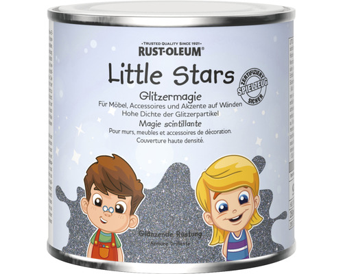 Peinture pour meubles et jouets Little Stars Magie scintillante Armure brillante argent 250 ml