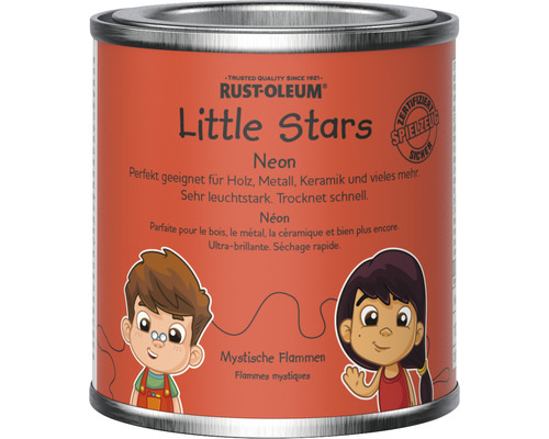 Peinture pour meubles et jouets Little Stars néon flammes mystiques orange 125 ml