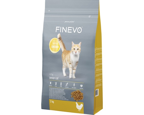 Croquettes pour chats Senior Cat FINEVO poulet 2 kg