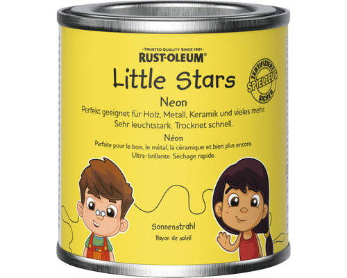 Peinture pour meubles et jouets Little Stars néon rayon de soleil jaune 125 ml