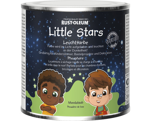 Little Stars Möbelfarbe und Spielzeugfarbe Leuchtfarbe Mondstaub hellgrün 250 ml