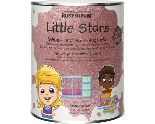 Peinture pour meubles et jouets Little Stars jardin du paradis métallique rose vif 750 ml