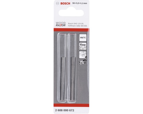 Lames de rabot Bosch, lot de, 56x5,5x1,1 millimètres