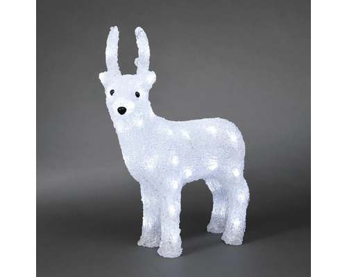 LED Leuchtfigur Konstsmide Acryl Rentier H 38 cm 40 Micro LEDs Lichtfarbe kaltweiss Leuchtender Deko-Hirsch für den Innen- und Außenbereich