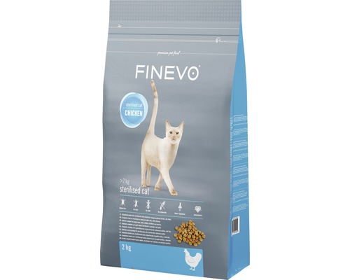 Croquettes pour chats Sterilised Cat FINEVO poulet 2 kg