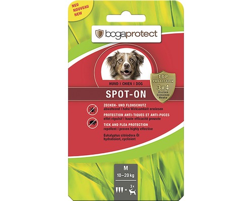 Bogaprotect Spot-on M für Hunde 10-20 kg, zum Schutz vor Zecken und Flöhen