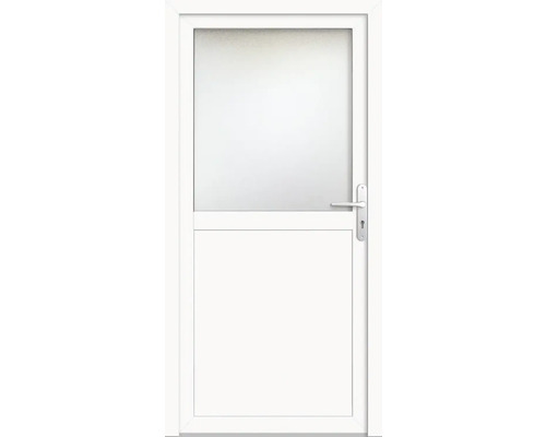 Porte de service plastique ProM02 980 x 2000 mm blanc/blanc tirant droit RC2