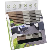 Konsta Musterbox zu WPC Terrassendielen exklusiv gebürstet