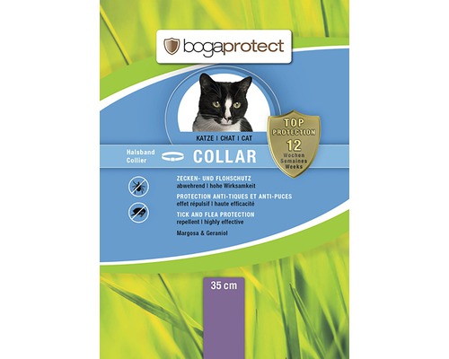 Collier de protection contre les tiques et les puces bogaprotect Collar pour chats ayant un tour de cou jusqu'à 35 cm noir