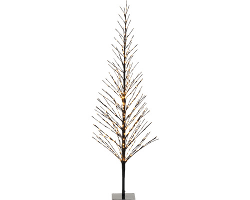Dekorativer LED-Baum mit schwarzem Gestell und warmweissen Lichtern für den Innenbereich.