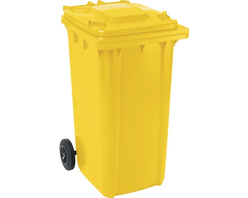 Benne à ordures Verwo en plastique 240 l jaune