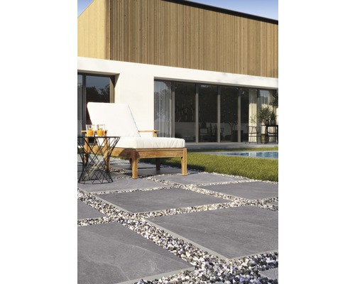 Dalle de terrasse en grès cérame fin FLAIRSTONE City Wave grey bord rectifié 60 x 60 x 2 cm