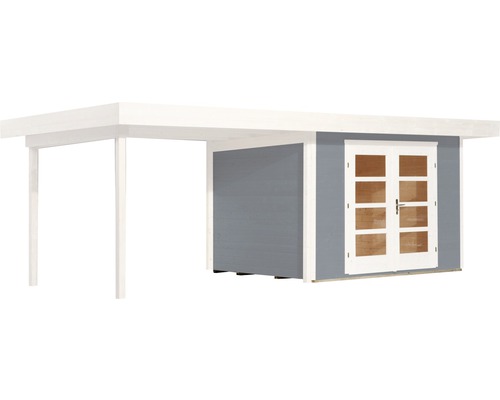 Garage en bois avec annexe et double porte