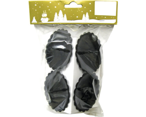 Porte-bougie en métal coupelle à bougies fleur Ø 7 cm noir 4 pces