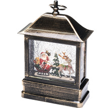 Lanterne décorative à boule à neige avec Père Noël, renne et sapin de Noël