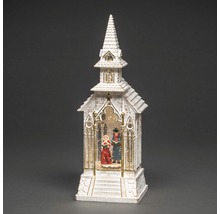 Dekorative Schneekugel in Form einer Kirche mit Sängern