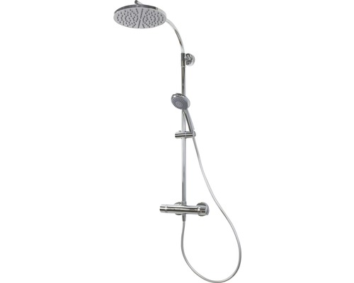 Duschsäule inkl, Thermostat BREUER Aquamaxx 320 chrom glänzend 9250008000099 Brausestangenset mit Kopfbrause, Handbrause und Thermostat