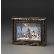 Ornement de Noël décoratif avec une scène de bonhomme de neige dans un cadre photo