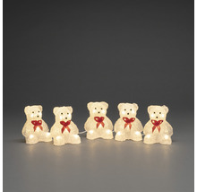 Guirlande lumineuse avec cinq ours en peluche pour décoration de Noël