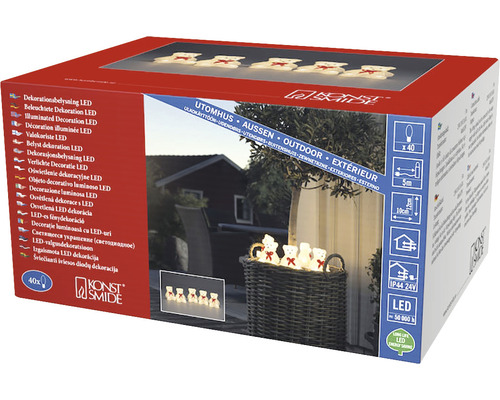 Emballage d''une décoration LED avec des ours en peluche pour l''extérieur