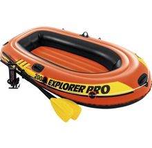 Aufblasbares Schlauchboot mit Paddeln und Luftpumpe