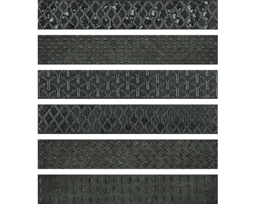 Carrelage décoratif métal Reaktive mélange gris foncé 6.1x37 cm