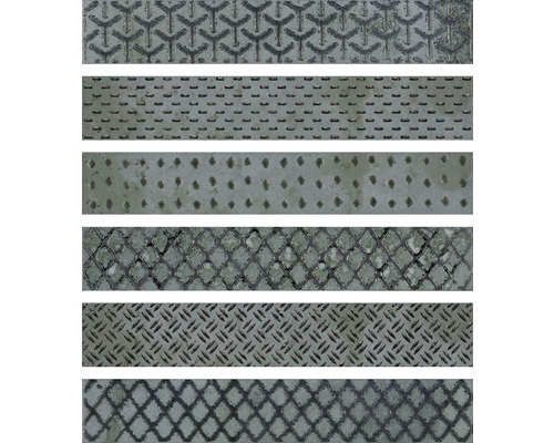 Dekorfliese Metal Reaktive mix grün 6.1x37 cm