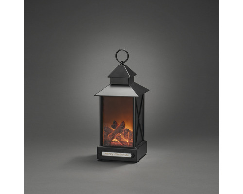 Lanterne de Noël décorative avec effet de flamme et inscription Merry Christmas