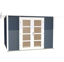Abri de jardin avec double porte et fenêtres