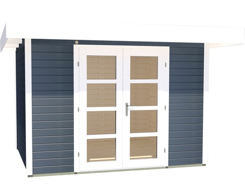 Abri de jardin avec double porte et fenêtres