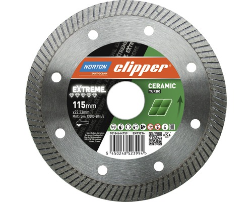 Norton Clipper Disque diamant Extreme Ceramic Turbo Ø 125 x 22,23 mm