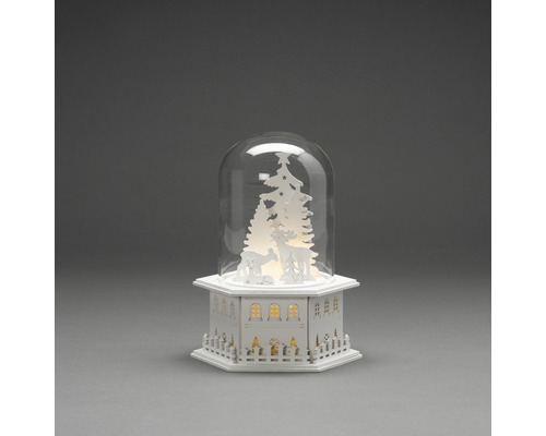 Dekorative Schneekugel mit Waldmotiv und Beleuchtung für die Weihnachtszeit