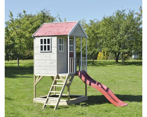 Spielhaus mit Rutsche und Sandkasten für den Garten