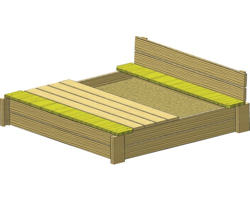 Bac à sable en bois avec couvercle