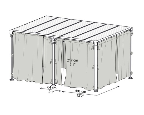 Filet moustiquaire PALRAM pour pavillon Milano 4300/Martinique 5000