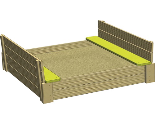 Bac à sable en bois avec coins salon