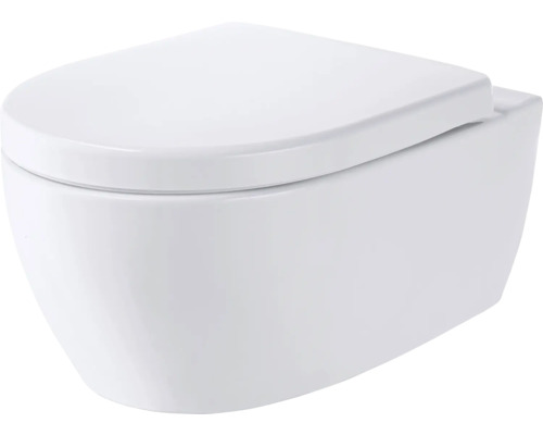 Wand-WC Set GEBERIT iCon Tiefspüler ohne Spülrand weiss glänzend mit WC-Sitz CG05040000
