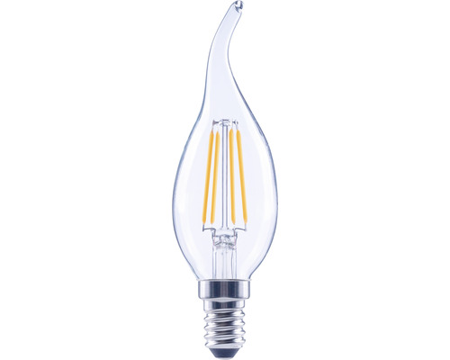 FLAIR Ampoule flamme LED à intensité lumineuse variable CL35 E14/4W(40W) 470 lm 2700 K blanc chaud transparent Windstoss ampoule flamme Ampoule LED en forme de goutte avec culot E14