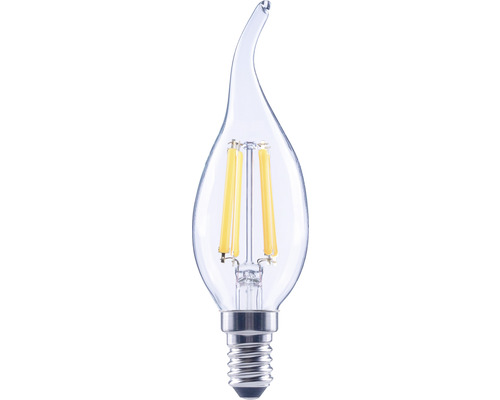 FLAIR Ampoule flamme LED à intensité lumineuse variable CL35 E14/5,5W(60W) 806 lm 2700 K blanc chaud transparent Windstoss ampoule flamme Ampoule LED en forme de goutte avec douille E14