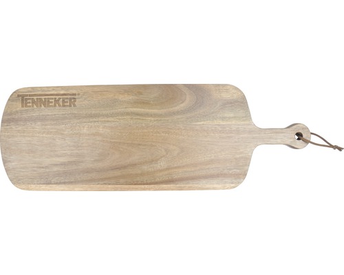 Planche à découper en bois avec poignée et logo Tenneker