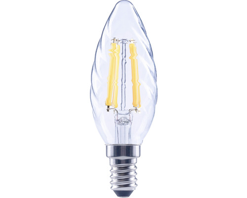 FLAIR Ampoule flamme LED tournée à intensité lumineuse variable CT35 E14/5,5W(60W) 806 lm 2700 K blanc chaud transparent Ampoule LED en forme de bougie avec culot E14
