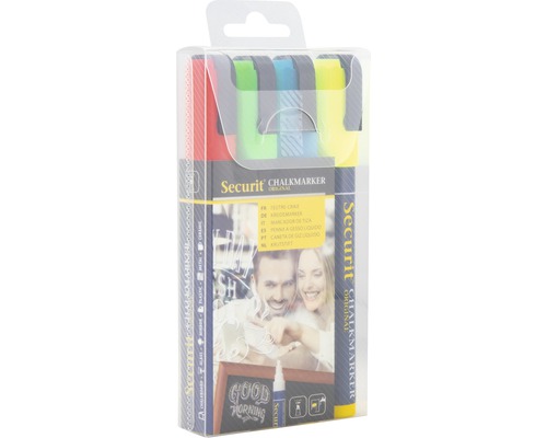 Paquet de quatre marqueurs à craie de Securit