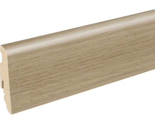 SKANDOR Sockelleiste SU60L MD Eiche weiss 19x58x2400 mm Sockelleiste mit Holzstruktur