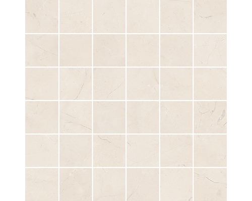 Mosaïque en grès cérame Aura crema 30x30 cm Mosaïque en grès cérame avec éléments carrés