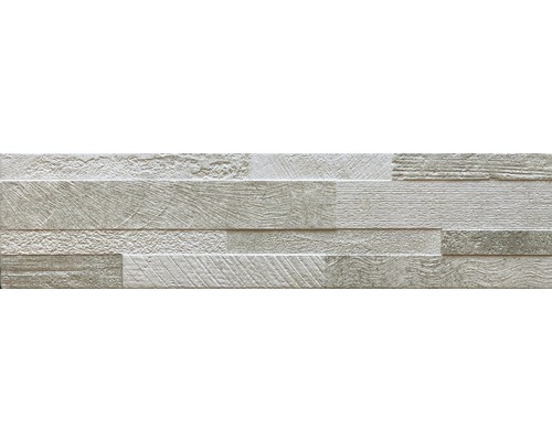 Feinsteinzeug Verblender Vesuvio beige 3D 15x61 cm Dekorfliese mit Holzoptik