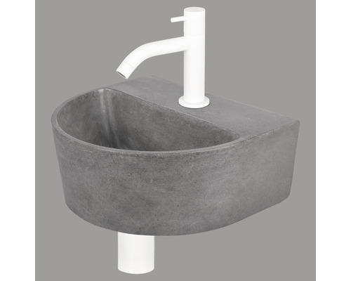 Handwaschbecken - Set inkl. Standventil DEMI Beton mit Beschichtung grau 30x25 cm