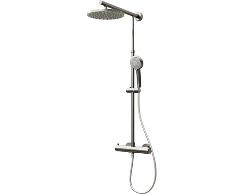 Duschsäule Schulte Duschmaster Classic Rain D9640 90 mit Thermostat edelstahl Kopfbrause rund