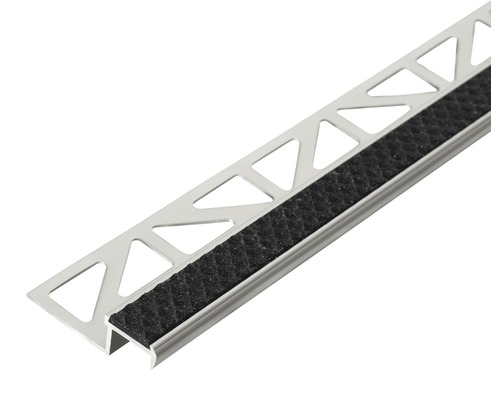 Treppenstufenprofil Diamondstep Aluminium Länge 250 cm Fliesenabschlussprofil mit Anti-Rutsch-Einsatz